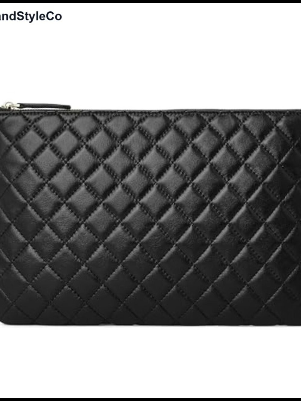 Oversized Quilted Leather Clutch Purse Slim Envelope Evening Bag